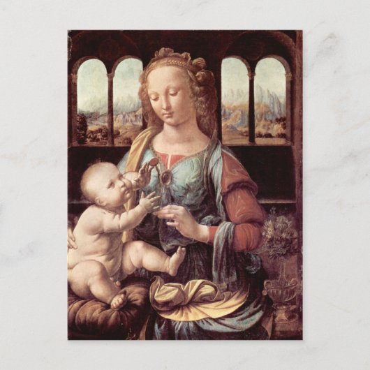 Leonardo da Vinci - Madonna met de annatie Briefkaart (Voorkant)