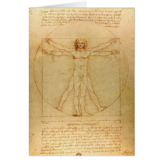 Leonardo da Vinci, Man van Vitruvius, gulden snede (Voorkant)