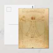 Leonardo da Vinci, Man van Vitruvius, gulden snede Briefkaart (Voorkant / Achterkant)