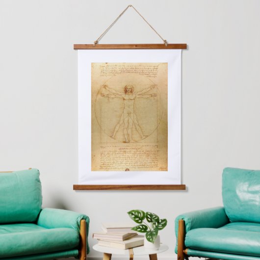 Leonardo da Vinci, Man van Vitruvius, gulden snede Hangend Wandkleed (Woonkamer)