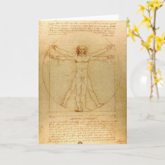 Leonardo da Vinci, Man van Vitruvius, gulden snede Kaart (Gele Bloem)