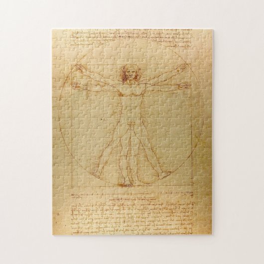 Leonardo da Vinci, Man van Vitruvius, gulden snede Legpuzzel (Verticaal)