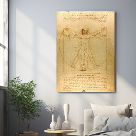 Leonardo da Vinci, Man van Vitruvius, gulden snede Poster