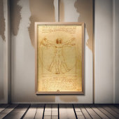 Leonardo da Vinci, Man van Vitruvius, gulden snede Poster