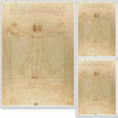 Leonardo da Vinci, Man van Vitruvius, gulden snede Sticker (Voorkant)