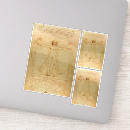 Leonardo da Vinci, Man van Vitruvius, gulden snede Sticker