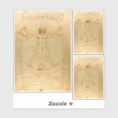 Leonardo da Vinci, Man van Vitruvius, gulden snede Sticker (Vel)