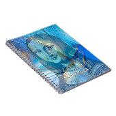Leonardo Da Vinci Marble Blue Gradient Mona Lisa  Notitieboek (Rechterzijde)
