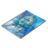 Leonardo Da Vinci Marble Blue Gradient Mona Lisa  Notitieboek (Linkerzijde)