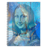 Leonardo Da Vinci Marble Blue Gradient Mona Lisa  Notitieboek (Voorkant)