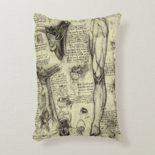 Leonardo da Vinci Menselijke Anatomie Larynxbeen Accent Kussen