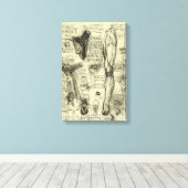 Leonardo da Vinci  Menselijke Anatomie Larynxbeen Canvas Afdruk (Insitu (Houten vloer))