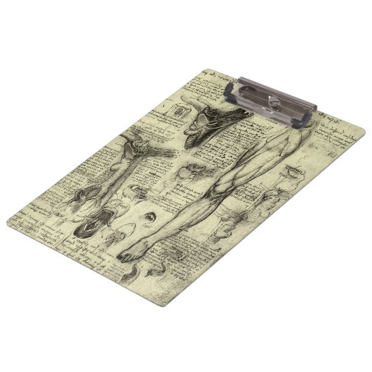 Leonardo da Vinci Menselijke Anatomie Larynxbeen Klembord (Gekanteld)