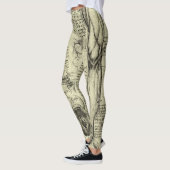 Leonardo da Vinci  Menselijke Anatomie Larynxbeen Leggings (Links)