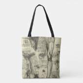 Leonardo da Vinci Menselijke Anatomie Larynxbeen Tote Bag (Achterkant)