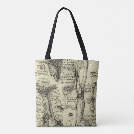 Leonardo da Vinci  Menselijke Anatomie Larynxbeen Tote Bag (Achterkant)