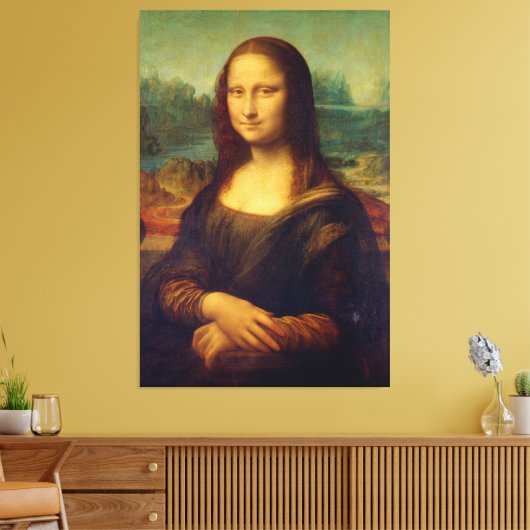Leonardo da Vinci – Mona Lisa Canvas Afdruk (Insitu (Woonkamer))