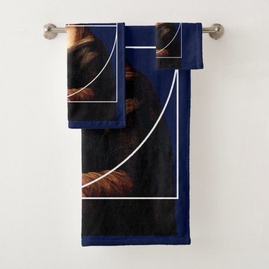Leonardo da Vinci Mona Lisa Fibonacci sequentie Bad Handdoek (Insitu)