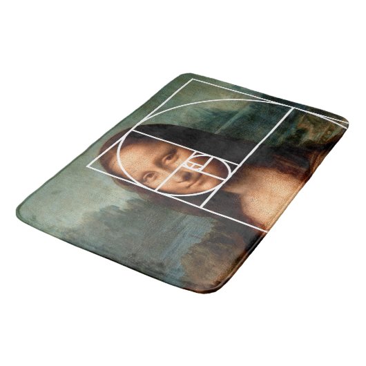 Leonardo da Vinci Mona Lisa Fibonacci sequentie Badmat (Gekanteld)