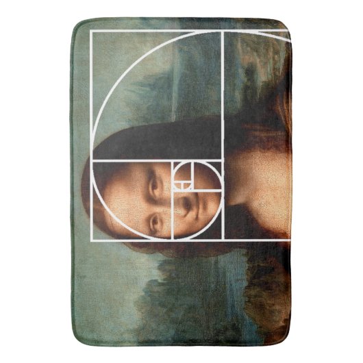 Leonardo da Vinci Mona Lisa Fibonacci sequentie Badmat (Voorkant Verticaal)