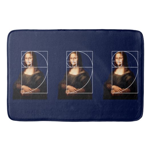 Leonardo da Vinci Mona Lisa Fibonacci sequentie Badmat (Voorkant)