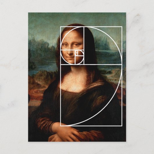 Leonardo da Vinci Mona Lisa Fibonacci sequentie Briefkaart (Voorkant)