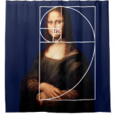 Leonardo da Vinci Mona Lisa Fibonacci sequentie Douchegordijn (Voorkant)