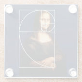 Leonardo da Vinci Mona Lisa Fibonacci sequentie Glazen Onderzetter (Achterkant)