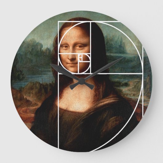 Leonardo da Vinci Mona Lisa Fibonacci sequentie Grote Klok (Voorkant)