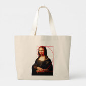 Leonardo da Vinci Mona Lisa Fibonacci sequentie Grote Tote Bag (Achterkant)