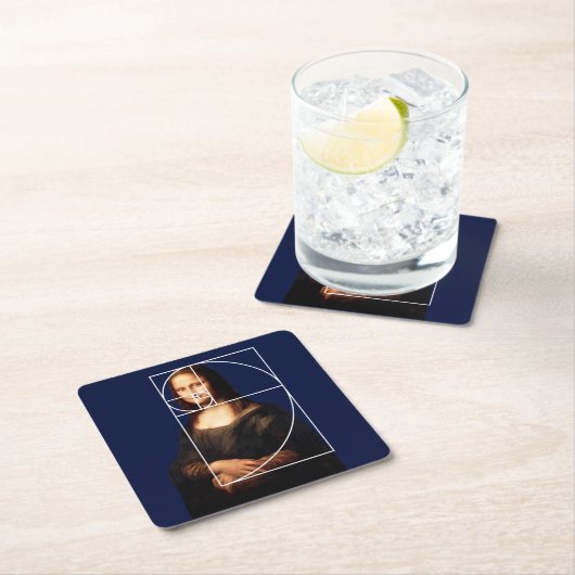 Leonardo da Vinci Mona Lisa Fibonacci sequentie Kartonnen Onderzetters (Insitu)