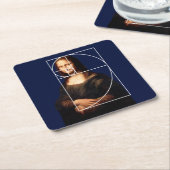 Leonardo da Vinci Mona Lisa Fibonacci sequentie Kartonnen Onderzetters (Schuin)