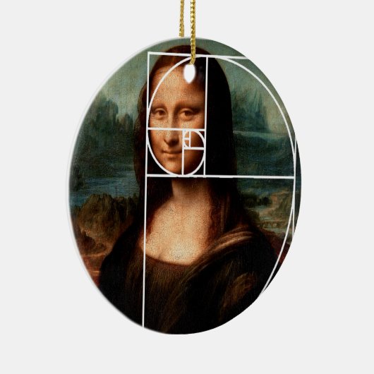 Leonardo da Vinci Mona Lisa Fibonacci sequentie Keramisch Ornament (Rechts)