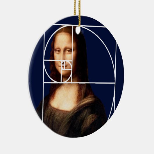 Leonardo da Vinci Mona Lisa Fibonacci sequentie Keramisch Ornament (Rechts)