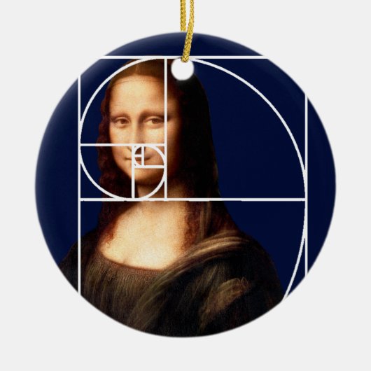 Leonardo da Vinci Mona Lisa Fibonacci sequentie Keramisch Ornament (Voorkant)