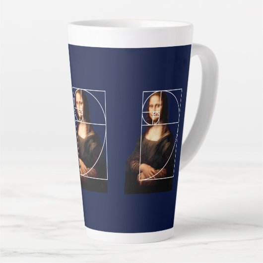 Leonardo da Vinci Mona Lisa Fibonacci sequentie Latte Mok (Rechterhoek)