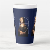 Leonardo da Vinci Mona Lisa Fibonacci sequentie Latte Mok (Voorkant)