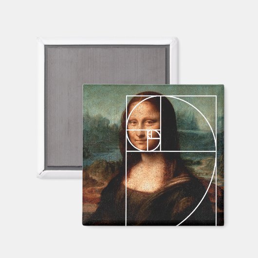 Leonardo da Vinci Mona Lisa Fibonacci sequentie Magneet (Voorkant / Achterkant)