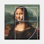 Leonardo da Vinci Mona Lisa Fibonacci sequentie Magneet (Voorkant)