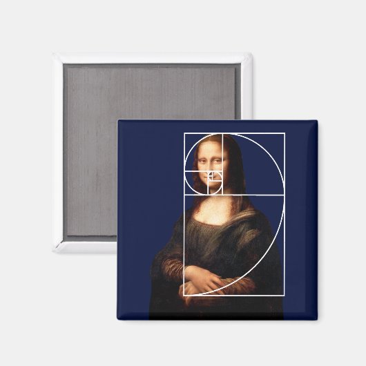 Leonardo da Vinci Mona Lisa Fibonacci sequentie Magneet (Voorkant / Achterkant)