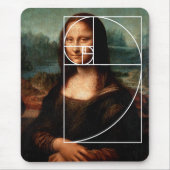 Leonardo da Vinci Mona Lisa Fibonacci sequentie Muismat (Voorkant)