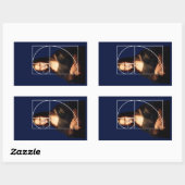 Leonardo da Vinci Mona Lisa Fibonacci sequentie Rechthoekige Sticker (Vel)