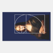 Leonardo da Vinci Mona Lisa Fibonacci sequentie Rechthoekige Sticker (Voorkant)