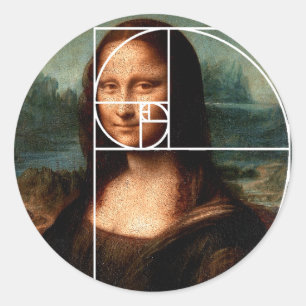 Leonardo da Vinci Mona Lisa Fibonacci sequentie Ronde Sticker