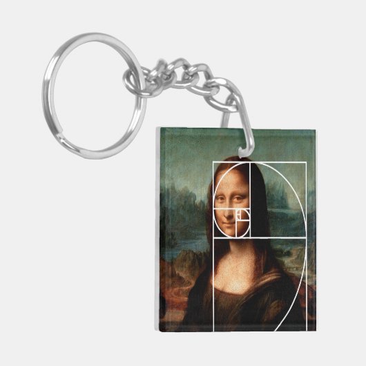 Leonardo da Vinci Mona Lisa Fibonacci sequentie Sleutelhanger (Voorkant Links)