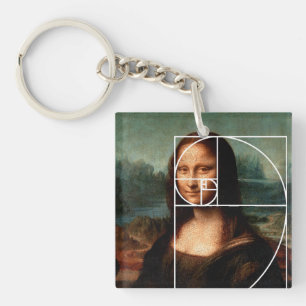 Leonardo da Vinci Mona Lisa Fibonacci sequentie Sleutelhanger