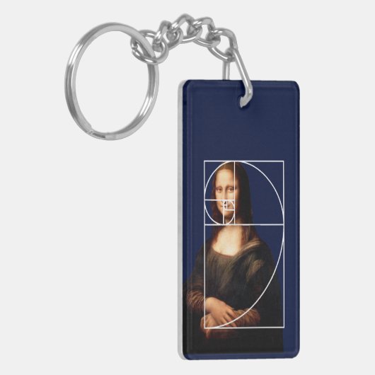 Leonardo da Vinci Mona Lisa Fibonacci sequentie Sleutelhanger (Voorkant Links)