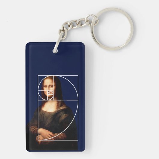 Leonardo da Vinci Mona Lisa Fibonacci sequentie Sleutelhanger (achterkant)