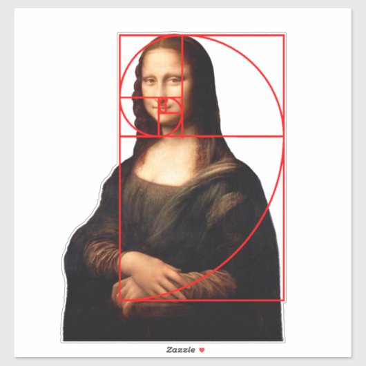 Leonardo da Vinci Mona Lisa Fibonacci sequentie Sticker (Vel)