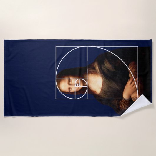 Leonardo da Vinci Mona Lisa Fibonacci sequentie Strandlaken (Voorkant)